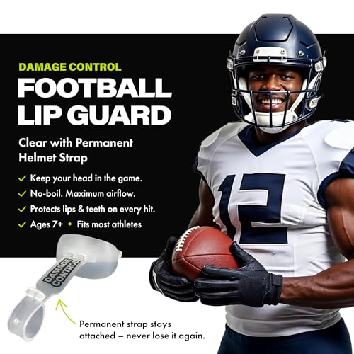 DAMAGE CONTROL Pacifier Football Mouth Guard – Permanent Strap – Clear - color: Clear