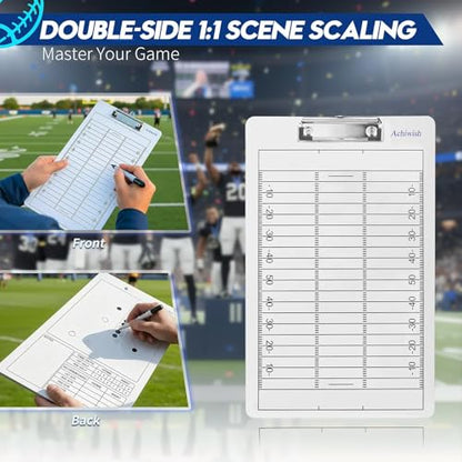Football Clipboard for Coaches, Double-Sided Dry Erase Board - style: Football