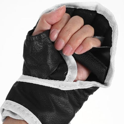 BESPORTBLE Boxing Gloves Wrist Wraps Half-Finger Kickboxing Gloves Breathable Palm for Men and Women Taekwondo Sparring Punching Bag Workout