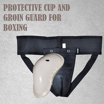 Groin Protector - Protective Cup and Groin Guard for Boxing, Muay Thai, Kickboxing, MMA Training, Karate, Taekwondo, Grappling - size: Medium
