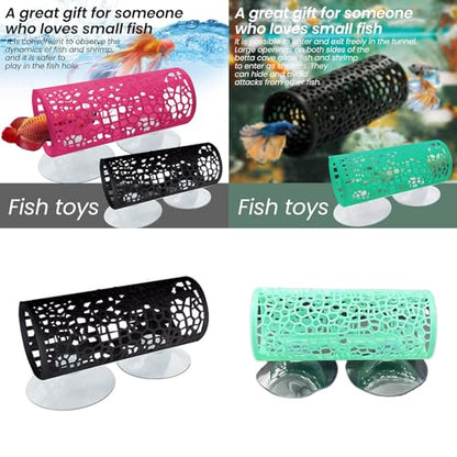 Resin Fish Hideaway Tube for Aquarium, Sleeping Cave Shelter with Hollow Tunnel Design, Shrimp Hiding Tank Decoration Accessories