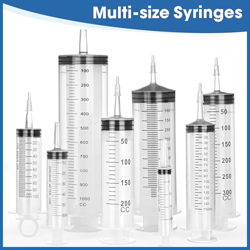 200mL Plastic Syringe for Liquid - 3 Pack Large Syringes with Adapter for Scientific Labs, Feeding, Oil Filling, Individually Wrapped - style: 200mL