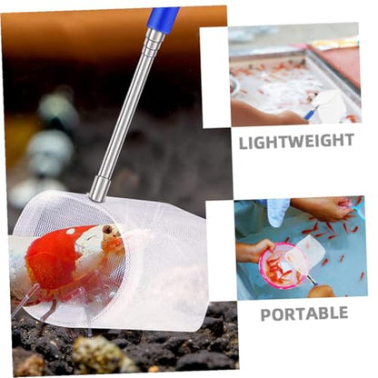 Toyvian 2pcs Mini Telescopic Shrimp Net and Fish Tank Catcher Net with Extendable Stainless Steel Handle Lightweight Mesh for Small Aquariums and Betta Fish Maintenance