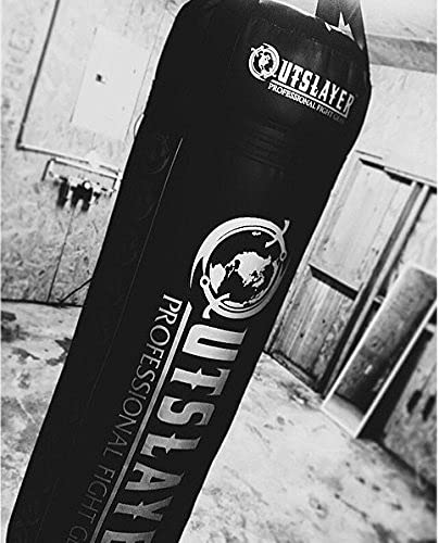Muay Thai Punching Bag 6ft 150lbs Unfilled Made in USA - color: Black, size: Without Bottom D-Ring