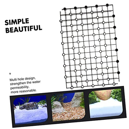2pcs Aquarium Fish Tank Divider Trays Plastic Egg Crate Tray Grid Bottom Board Fish Separator 26x17.5x0.5CM Black - color: Black