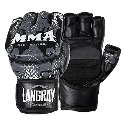 Punch Bag Training Gloves, LangRay MMA Grappling Gloves for Sparring Martial Arts Boxing Training for Adults and Kids - size: Large, style: MMA