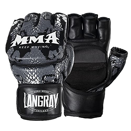 Punch Bag Training Gloves, LangRay MMA Grappling Gloves for Sparring Martial Arts Boxing Training for Adults and Kids - size: Large, style: MMA