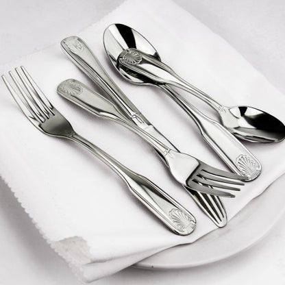 New Star Foodservice 58345 Shell Pattern, 18/0 Stainless Steel, Dinner/Dessert Spoon, 7.5-Inch, Set of 12 (Pack of 2) - size: Dinner/Dessert Spoon (7.5-Inch) (Pack of 2)