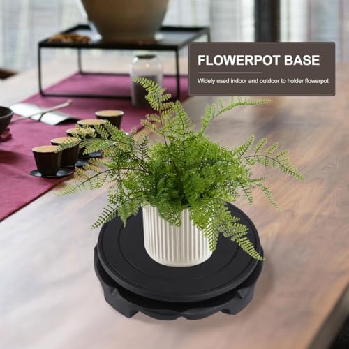 Cabilock Chinese Wooden Display Stand - Round Wood Vase Pedestal, Rotatable Footed Teapot Base, Oriental Aquarium Fish Bowl Base for Table Decor - size: 16x16cm