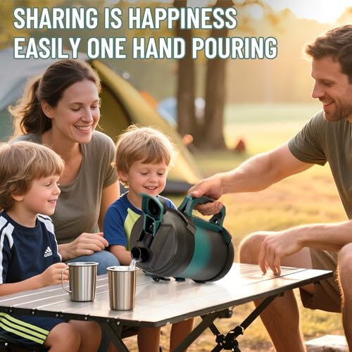Zukro 1 Gallon Insulated 18/8 Stainless Steel Water Jug, Keep Cold 48 Hrs - color: Coal