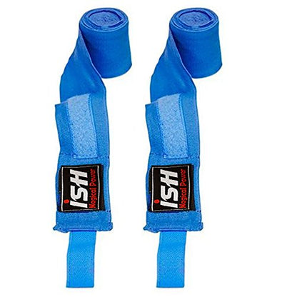 Mexican 180" Elastic Cotton Hand Wraps Bandages for Boxing Kickboxing Muay Thai MMA Training Pair - color: Blue