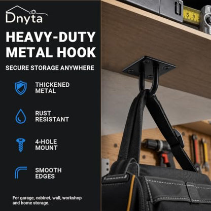 Dnyta 8Pcs Stainless Steel Ceiling Hook Pad Eye Plate Wall Mount Ring Hooks - color: Black, Square-shaped, size: Medium (8pcs)