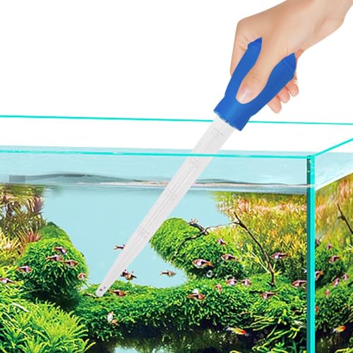 Water Changer for Fish Tank | 30ml Long Syringe Tube, Manual Liquid Dropper, PVC Construction | Easy Cleaning, Egg and Carat Transfer, Durable Lightweight Tool | Multifunctional Aquarium Feeder - color: Blue(28CM)