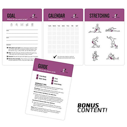 Pilates Workout Cards, Instructional Fitness Deck for Women & Men, Beginner Fitness Guide to Training Exercises at Home or Gym - style: Pilates