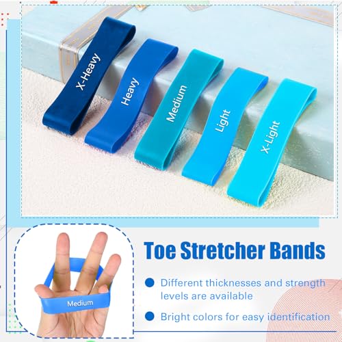 WinnerWhy 5 Pack Toe Exercise Bands Stretcher Separator Spacer,Blue - color: Blue
