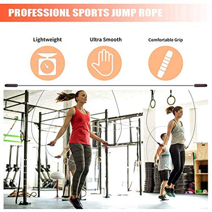 Redify Adjustable Jump Rope,Jump Ropes for Fitness for Men Women - color: Red,Blue