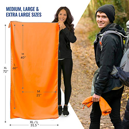 VENTURE 4TH Quick Dry Travel Towel, Ultra Soft Microfiber - 3 Sizes - color: Orange Gray, size: 72.00" x 31.50"