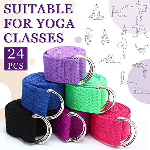 Leyndo Yoga Strap Stretching Pilates Exercise Adjustable Straps 6 ft Non Elastic Yoga Belt with Adjustable D Ring Buckle for Pilates Gym Workouts Fitness - color: Classic