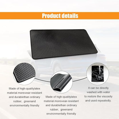 10 x 5.9 Inch Black Anti-Slip Rubber Pad Universal Sticky Adhesive Mat