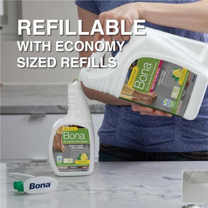 Bona Multi-Surface Floor Cleaner Spray - 32 fl oz - Lemon Mint Scent - Refillable - Residue-Free Floor Cleaning Solution for Stone, Tile, Laminate, and Vinyl Floors (Pack of 2) - size: 32 Fl Oz (Pack of 2)
