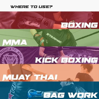 Starpro Kids Boxing Gloves – Training Gloves for Boys & Girls, 4oz & 6oz - color: Solar Blue, size: 6oz