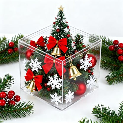 Acrylic Box Clear Display Boxes with Lids Plastic Decorative Boxes for Collectibles,Wedding Party - size: 4.73 x 4.73 x 4.73 Inch