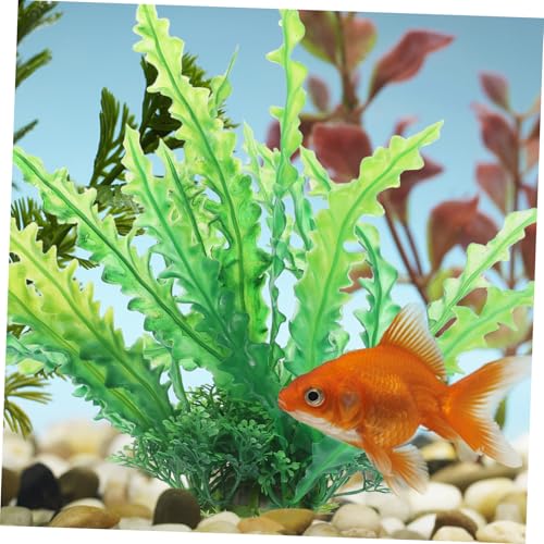 2Pcs Aquarium Fish Tank Decorations Compact Fake Grass Plants Desktop Fish Tank Supply for Home Office Table Aquarium Decor