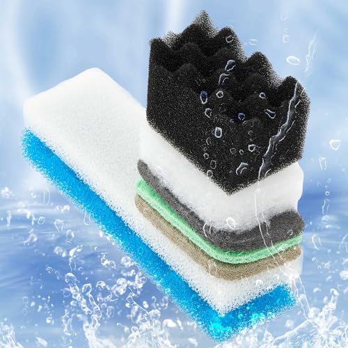 74 Pcs Canister Filter Media Kit Compatible with Fluval 406/407 Filter, Including Foam Pads, Water Polishing Pad, Activated Carbon, Nitrite/Phosphate/Ammonia Remover, Mesh Bag, 2 Ceramic Ring - style: 406/407