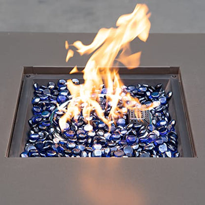 OnlyFire Fire Pit Glass Rocks 10 lbs, High Luster Fire Glass Beads 1/2 Inch, Tempered Glass Marbles for Propane/Natural Gas Fire Pit, Fireplace, Multicolor & Blends Available - color: Royal Cobalt Blue
