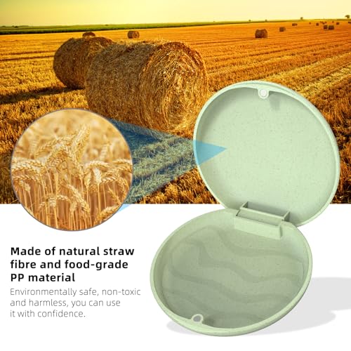 Retainer Case, Slim Aligner Case, Natural wheat straw material (Green) - color: Green