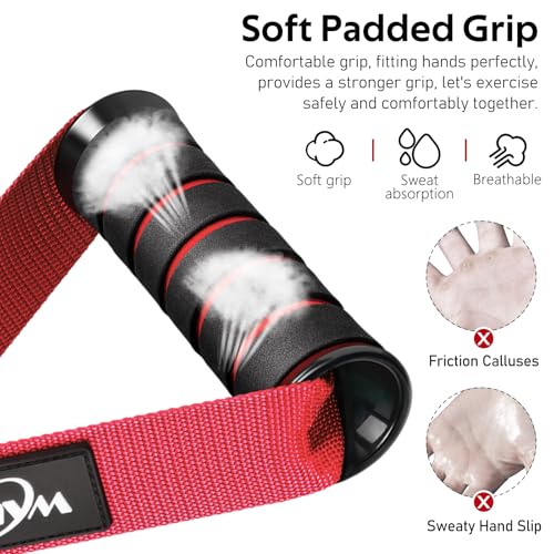 Exercise Handles, Cable Machine Handles for Gym Cable Attachments Training - color: Red