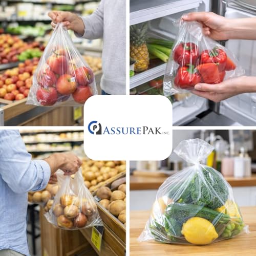 Retail Bags Direct Clear Produce Roll - 1200 Bags - 18"x24" – HDPE - 12 Microns - Natural Color - for Food Storage, Grocery Use, Small Business, Reusable Produce, Kitchen Supply, Packaging