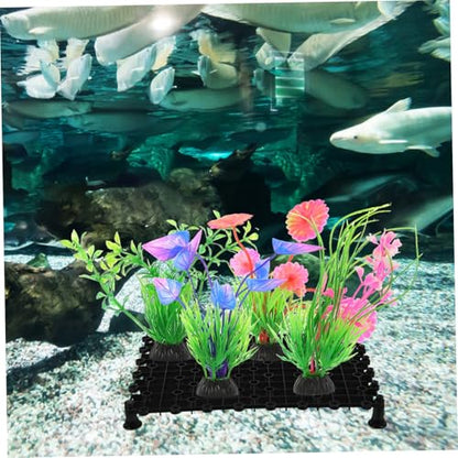 Kisangel 5Pcs PVC Fish Tank Bottom Plate with Nails Multi Functional Clapboard for Aquarium Divider Smooth Surface for Fish Safety Easy Installation Black