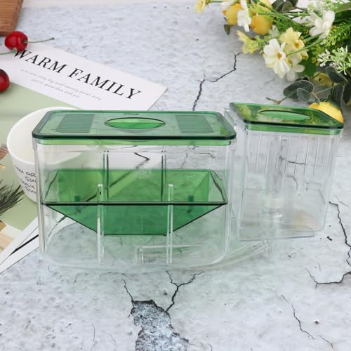 DOITOOL Fish Breeding Tank 2-Pack Transparent Isolation Box with Fine Mesh for Aquarium Fry Separation and Guppy Hatchery Home Use 5.11X7.48X4.33In