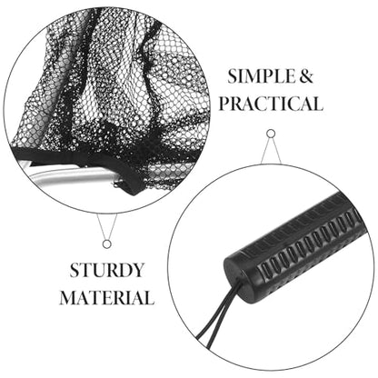 Small Handheld Fishing Net Fish Catch Net with Handle Portable Lightweight Fish Landing Tool for Freshwater Black Gray Mesh for Fishing and Catching