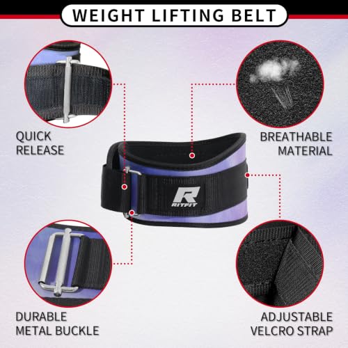 RitFit Weight Lifting Belt 6 Inch for Squats Deadlift Strength Training - color: Galaxy, size: XS(22"-29")