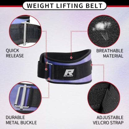 RitFit Weight Lifting Belt 6 Inch for Squats Deadlift Strength Training - color: Galaxy, size: XS(22"-29")