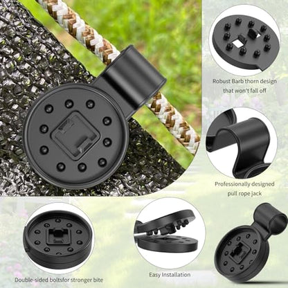 Shade Cloth Clips 40PCS, Heavy Duty Lock Grip Sun Shade Net Clamps, Durable Plastic Awning Clips for Outdoor Gardening Windproof Awning Clamp & Sun Shade Net - color: Black-40pcs