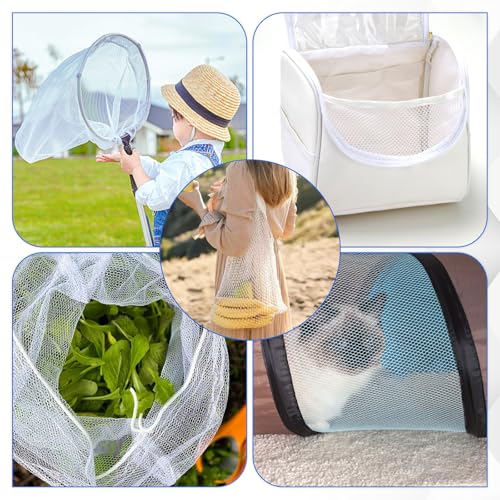 FSWCCK White Mesh Fabric, 62 x 59 Inch Soft Mesh Netting Slightly Stretchy for Shopping Bag, Backpack Pocket and Straps and Netting Clothes (White) - color: White
