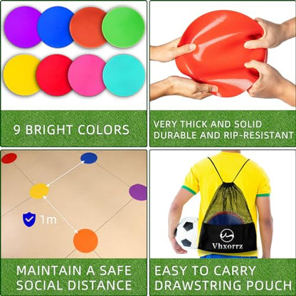 Spot Markers 9 Inch Floor dots Non-Slip Agility Markers 9 Colors