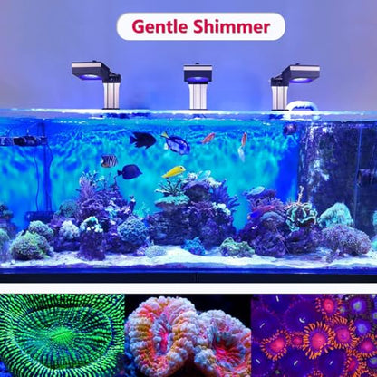 RL90 Aquarium LED Reef Light 100W, Smart-APP Control Full Spectrum Marine LED for Saltwater Coral Fish Tanks (Black, V3 Arm Kit)