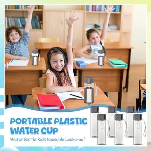 Mifoci 20 Pack 17 oz Plastic Water Bottles, Grey, Rectangle - color: Grey