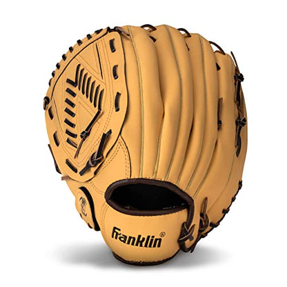 Franklin Sports Field Master Baseball Glove - color: Camel, style: 13" - Basket "V" Web