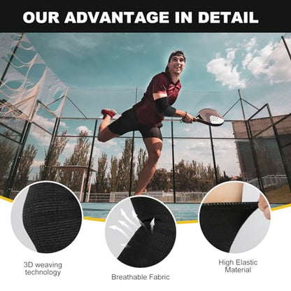 Elbow Compression Sleeves, Elbow Brace Support for Men & Women - color: Black 1 Pair