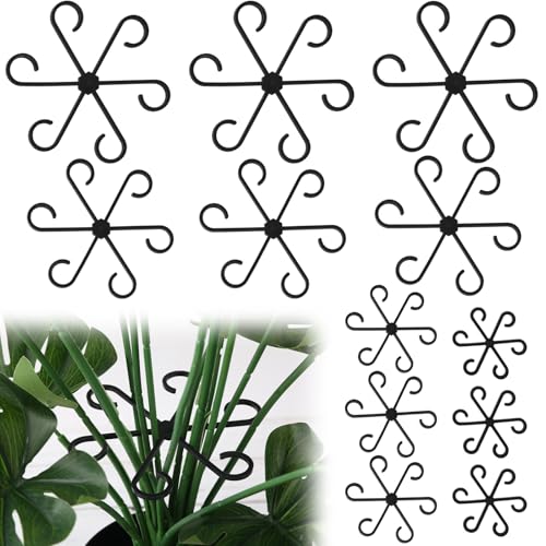12 Pcs Plant Stem Holders, Plastic Invisible Plant Support Stakes Indoor Reusable Climbing Houseplant Stem Supports Hook Growth Accessories for Indoor Home Garden