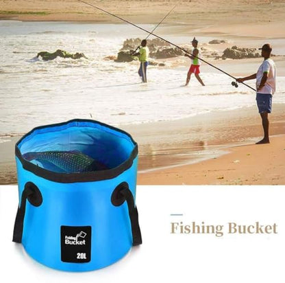 BANCHELLE Collapsible Bucket Water Container Portable Folding Camp Wash Basin for Outdoor Traveling Hiking Fishing Car Washing Gardening Camping 2 PCS - color: Blue