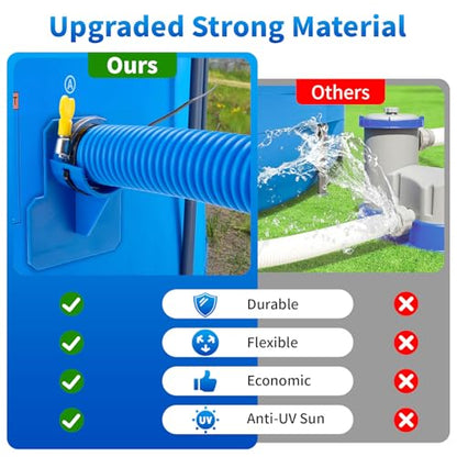 1.25 x 59 Inch Pool Hoses for Above Ground Pools,Pool Filter Pump Hoses,Compatible With Intex Filter Pump 607,637 With 12 Metal Clamps（3 Pack）