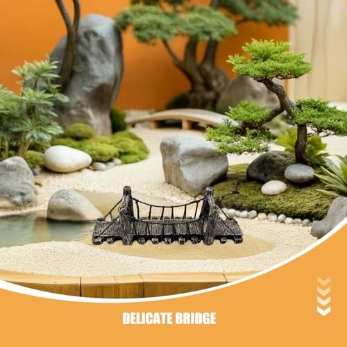2pcs Aquarium Bridge Decor: Resin Garden Rope Bridge Ornament - Shrimps Hideout Tank Turtle Climbing Platform for Fish Tank Landscaping Decoration