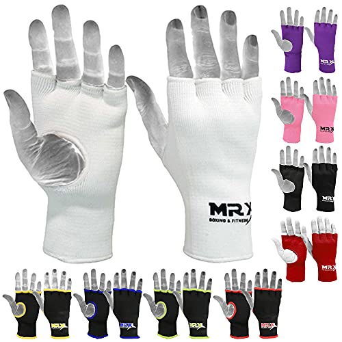Muay Thai Boxing Inner Gloves Protective Hand Wrap MMA Fist (White, Small) - color: White, size: Small