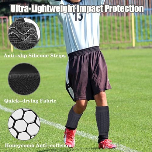 Soccer Shin Guards for Kids Youth Adult - color: White, size: Medium